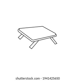 Desk icon vector design outline black and white simple modern furniture decoration