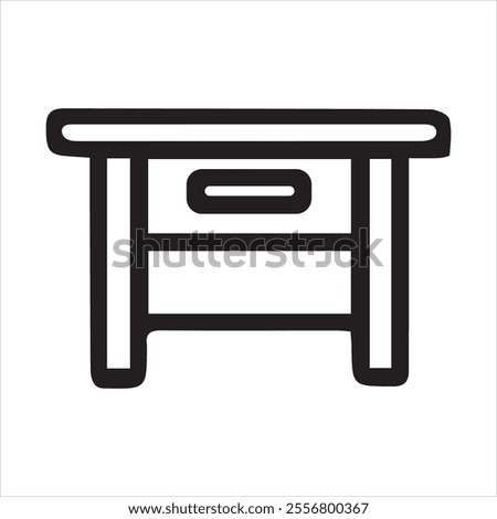 desk icon vector. Furniture sign for web site and apps design, logo, app, UI