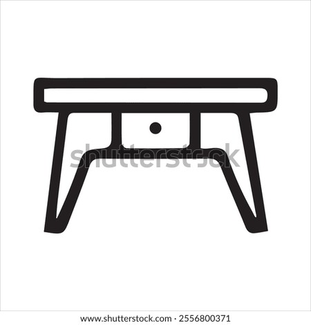 desk icon vector. Furniture sign for web site and apps design, logo, app, UI