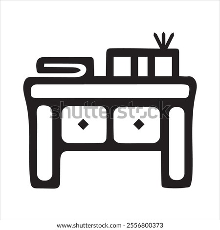 desk icon vector. Furniture sign for web site and apps design, logo, app, UI