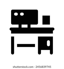 desk icon. vector glyph icon for your website, mobile, presentation, and logo design.