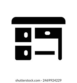desk icon. vector glyph icon for your website, mobile, presentation, and logo design.