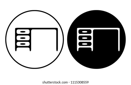 Desk icon. Vector illustration