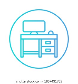 desk icon vector illustration. desk icon gradient design.