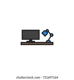 Desk Icon Vector Isolated