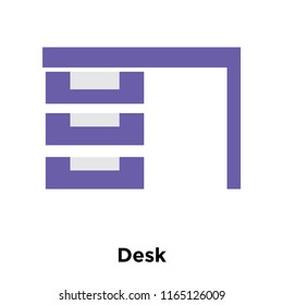 Desk icon vector isolated on white background, Desk transparent sign , colorful equipment symbols