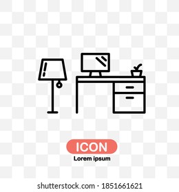 desk icon vector isolated on transparent background.