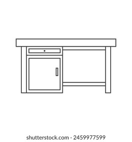 Icono de escritorio con ilustración de línea de Vector