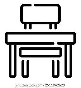 Desk icon for web, app, infographic, etc