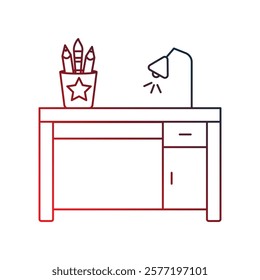 desk icon with white background vector stock illustration