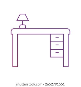 desk icon with white background vector stock illustration