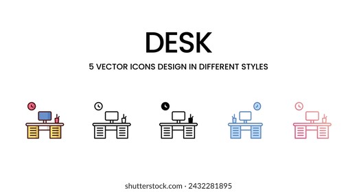 Iconos de escritorio conjunto ilustración vectorial de stock aislado en iconos de fondo blanco.