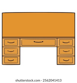 desk illustration hand drawn isolated vector