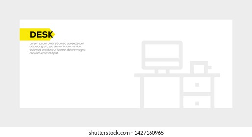 DESK AND ILLUSTRATION ICON CONCEPT