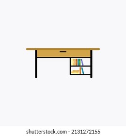 desk interiors. office desk and study desk decoration illustration design