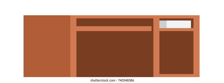 Desk isolated object vector illustration