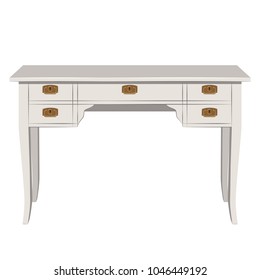 Desk isolated on white background