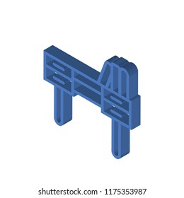 Desk isometric left top view 3D icon