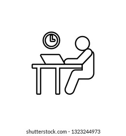 desk, job icon. Simple thin line, outline vector element of Business icons set for UI and UX, website or mobile application