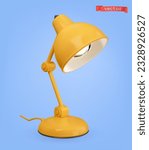 Desk lamp 3d cartoon vector icon