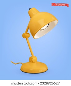 Desk lamp 3d cartoon vector icon