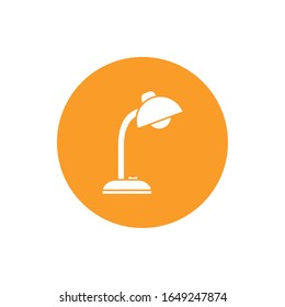 Diseño de iconos de estilo de bloque de lámparas de escritorio, herramienta eléctrica de energía eléctrica para dispositivos de oficina en el hogar y tema de instrumentos Ilustración de vectores