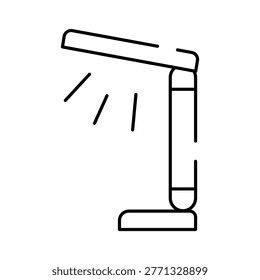 Desk lamp casting focused, bright light over a workspace or study table, ideal for reading, learning, home office tasks, and concentrated productivity in modern interiors