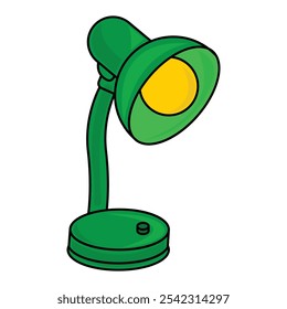 Desk lamp clipart. Simple student desk lamp flat vector illustration clipart cartoon style, hand drawn doodle. Students, classroom, school supplies, back to school concept