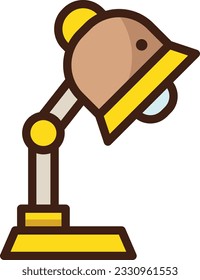 Desk Lamp Color Line Icon - Single Icon, Vector