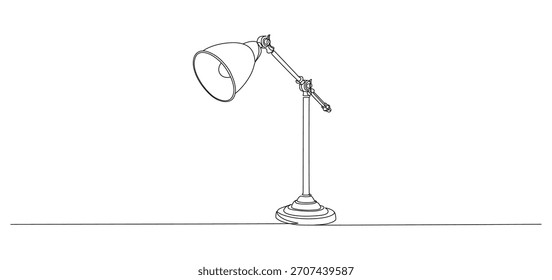Dibujo de línea continua de la lámpara de escritorio