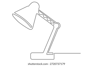 Lámpara de escritorio continua de una línea de dibujo estilo minimalista aislar contorno