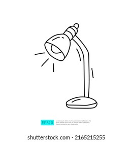 desk lamp doodle vector icon
