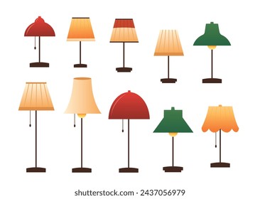 desk lamp elements vector illustration