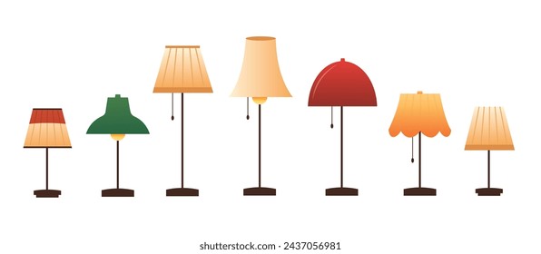 desk lamp elements vector illustration