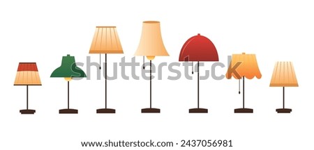 desk lamp elements vector illustration