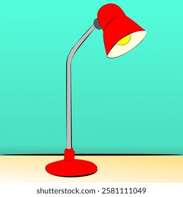 Desk lamp flat design with anime style cute and simple