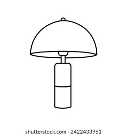 Desk lamp flat element. Interior decor. Vector isolated sign. Digital illustration for web page, mobile app, promo.