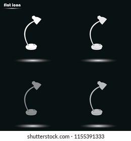 Desk lamp flat grayscale vector icon.