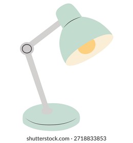Candeeiro de mesa em estilo desenhado à mão plana para escritórios e espaços de trabalho. Perfeito para imagens de produtividade, blogs, sites e ilustrações de negócios.