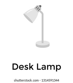 Desk lamp flat icon design, lamp 