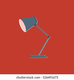 desk lamp flat icon vector