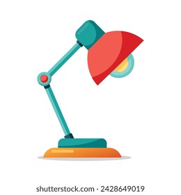 Desk lamp flat illustration on white background