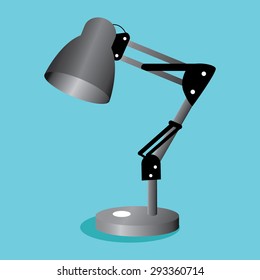 Desk Lamp Flat Realistic Vector Illustration