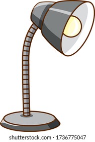 Desk lamp in gray color on white background illustration