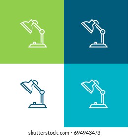 Desk lamp green and blue material color minimal icon or logo design