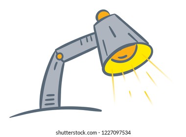 desk lamp hand drawn vector