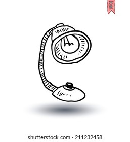 desk lamp, Hand drawn vector illustration.