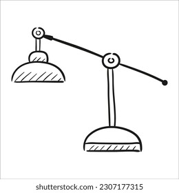 Desk lamp. Hand drawn vector illustration