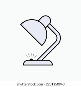 Desk Lamp Icon. Adjustable Table Light Symbol.