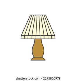 Desk lamp icon in color, isolated on white background 